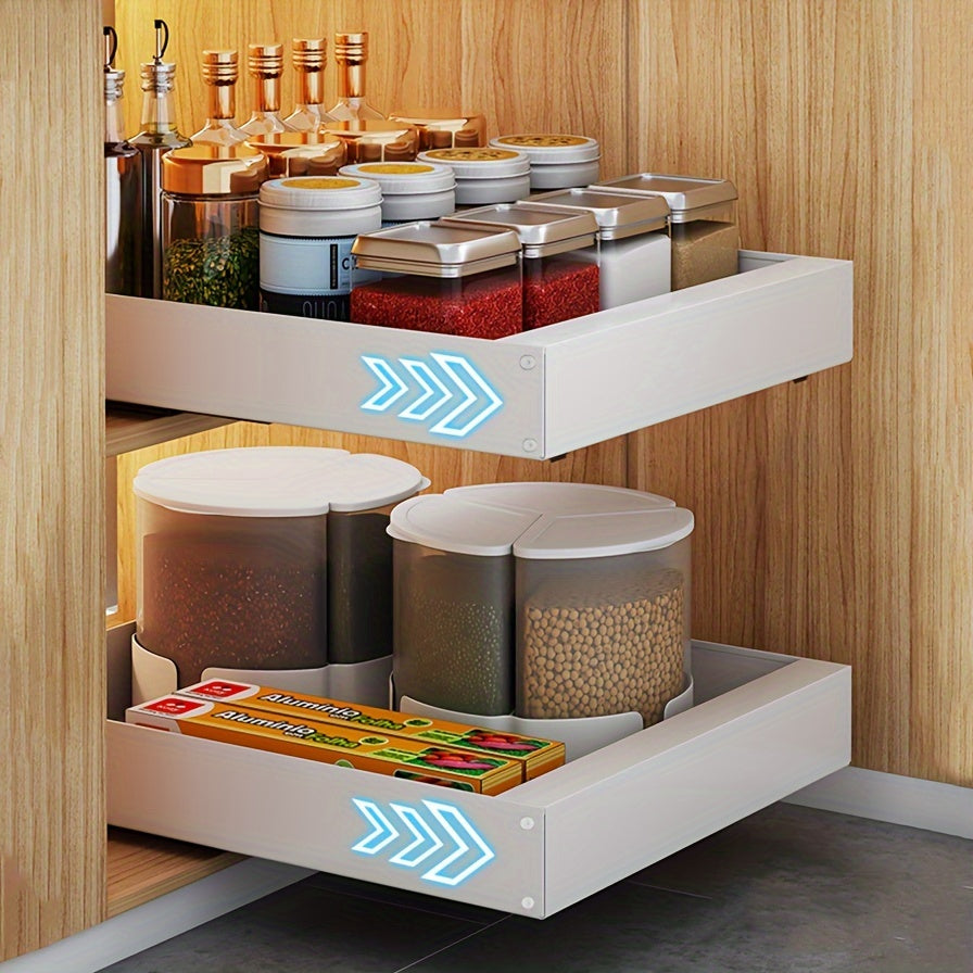 BowLift | Lina Pull-Out Kitchen Cabinet Organiser – Space-Saving Sliding Pantry Storage Rack