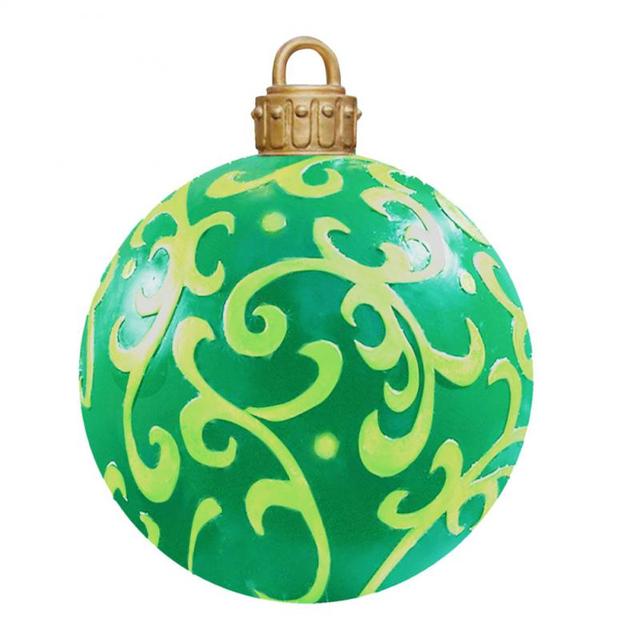 BowLift | Giant Inflatable Christmas Ornament, 24 Inch Christmas Ball Outdoor Holiday Yard Lawn Porch Decor