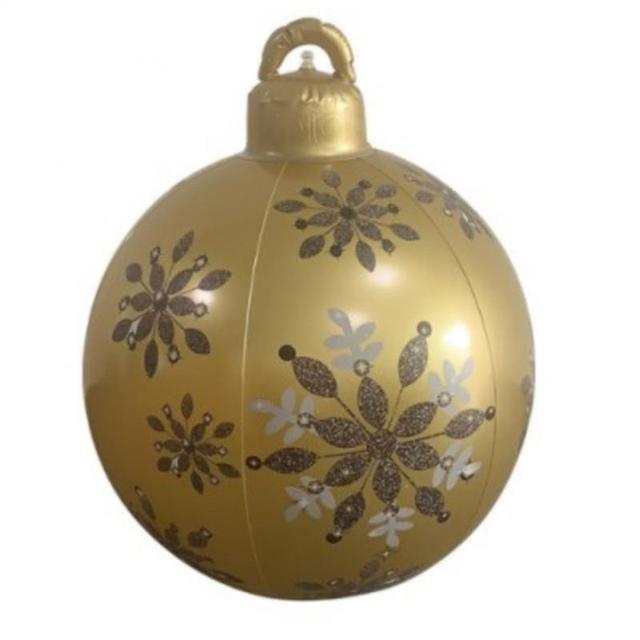 BowLift | Giant Inflatable Christmas Ornament, 24 Inch Christmas Ball Outdoor Holiday Yard Lawn Porch Decor