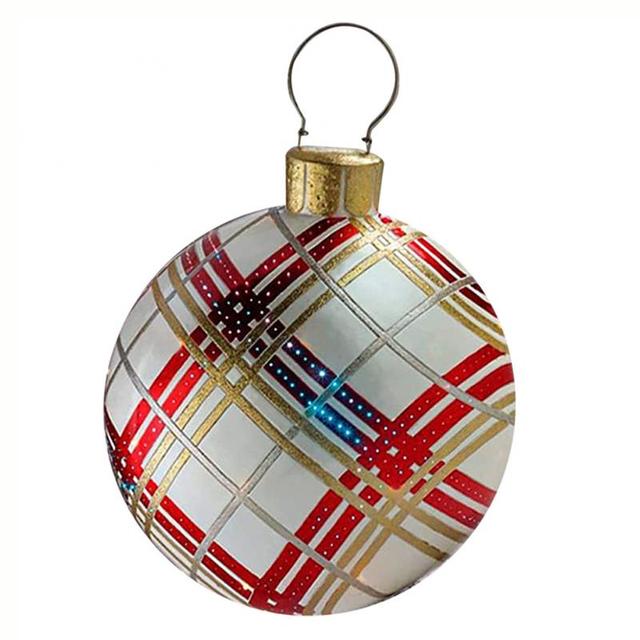 BowLift | Giant Inflatable Christmas Ornament, 24 Inch Christmas Ball Outdoor Holiday Yard Lawn Porch Decor