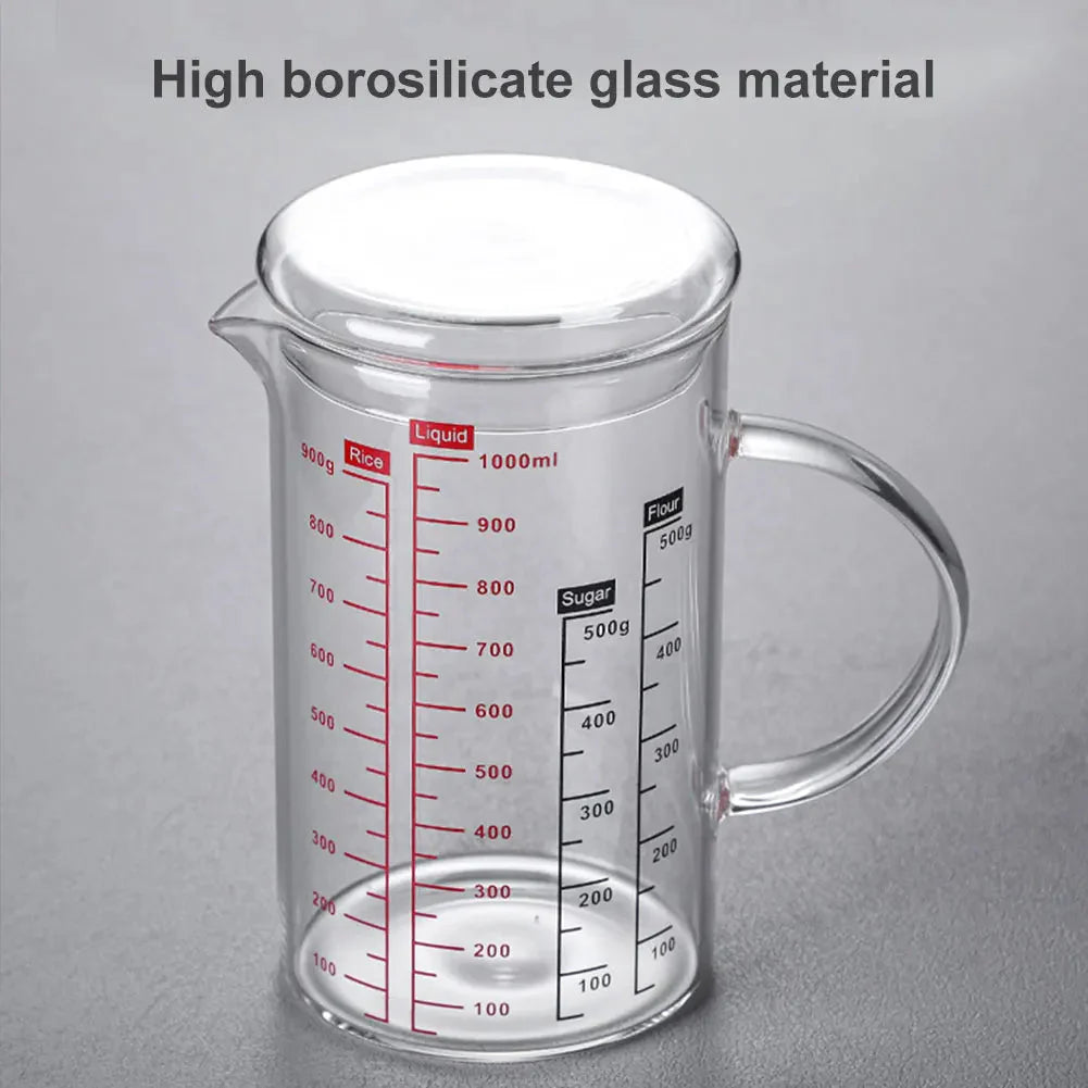 Glass Measuring Cup Food Grade High Borosilicate Glass Cups with Lid | Bowlift