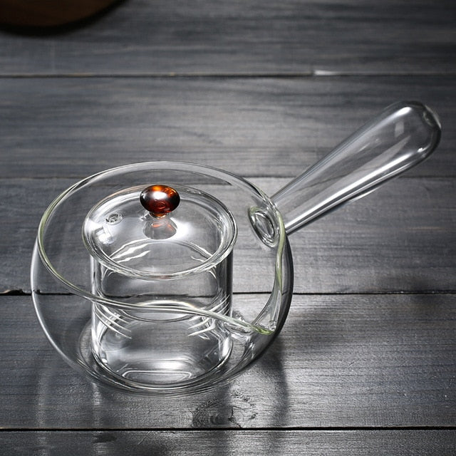 Glass Pot Filter Wood Handle Tea Ceremony Transparent Teawear Sets | Bowlift