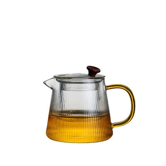 Glass Pot Filter Wood Handle Tea Ceremony Transparent Teawear Sets | Bowlift