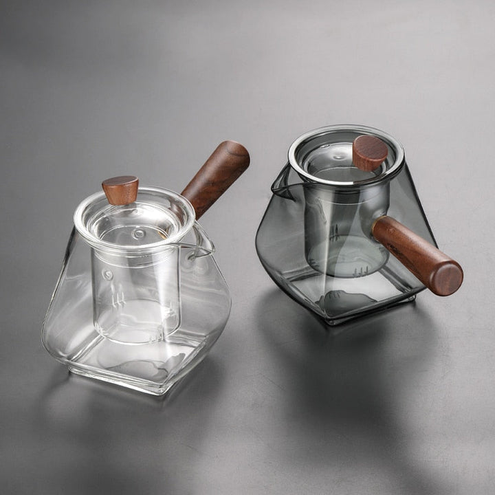 Glass Pot Filter Wood Handle Tea Ceremony Transparent Teawear Sets | Bowlift