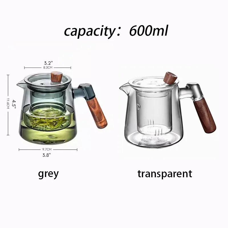Glass Tea Kettle with Infuser Heat Resistant Teapot with Wooden Handle | Bowlift
