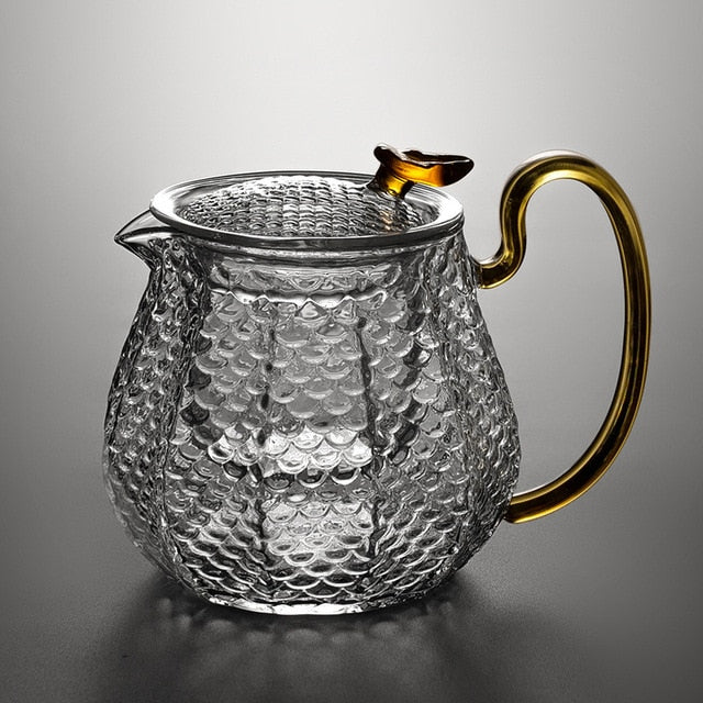Glass Teapot Wood Handle Tea Ceremony Transparent Set Cup | Bowlift