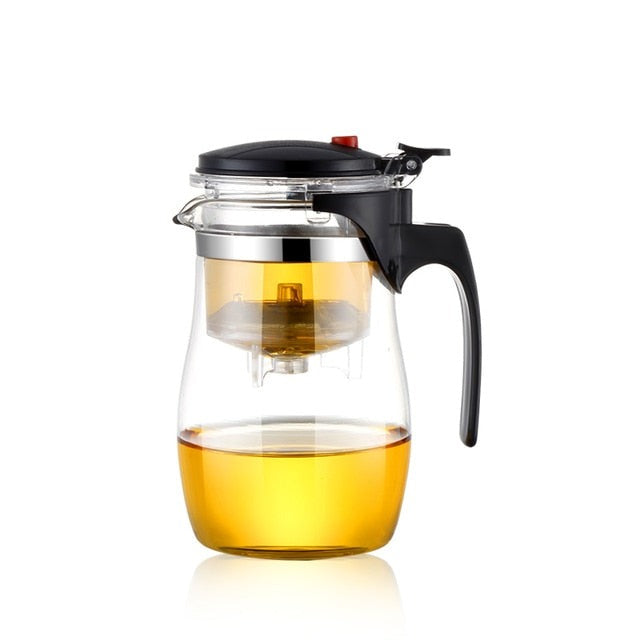Glass Teapot Wood Handle Tea Ceremony Transparent Set Cup | Bowlift