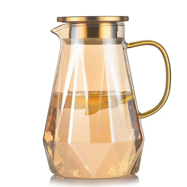Glass Water Bottle Kettle Gradient Diamond Shaped Water Kettle Water Cups | Bowlift