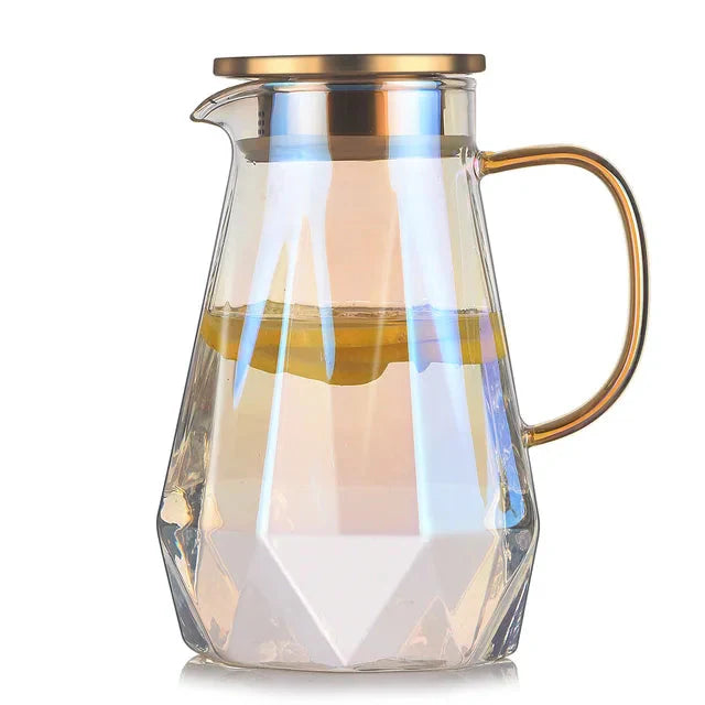 Glass Water Bottle Kettle Gradient Diamond Shaped Water Kettle Water Cups | Bowlift