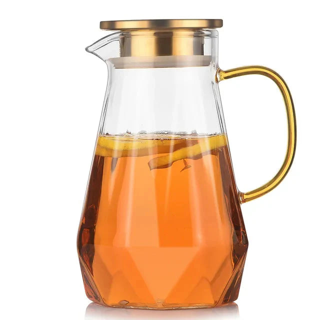 Glass Water Bottle Kettle Gradient Diamond Shaped Water Kettle Water Cups | Bowlift