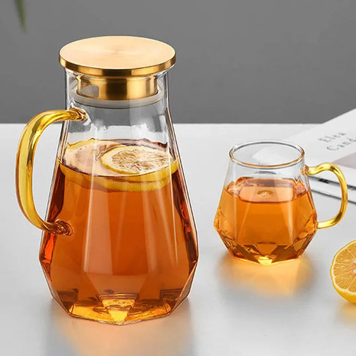 Glass Water Bottle Kettle Gradient Diamond Shaped Water Kettle Water Cups | Bowlift