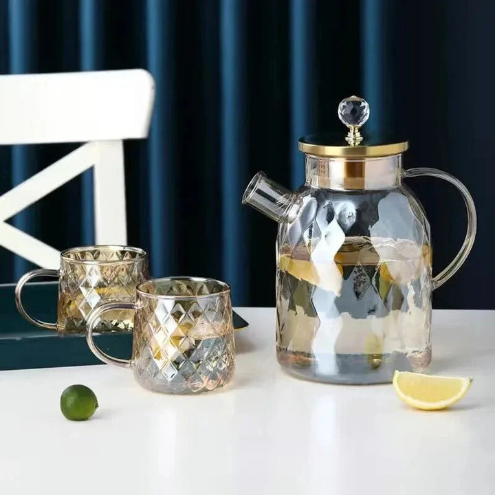 Glass Water Bottles Amber Color Home Flower Teapot Kettle Thermal Pot | Bowlift
