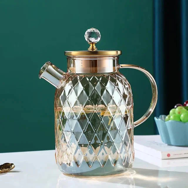 Glass Water Bottles Amber Color Home Flower Teapot Kettle Thermal Pot | Bowlift