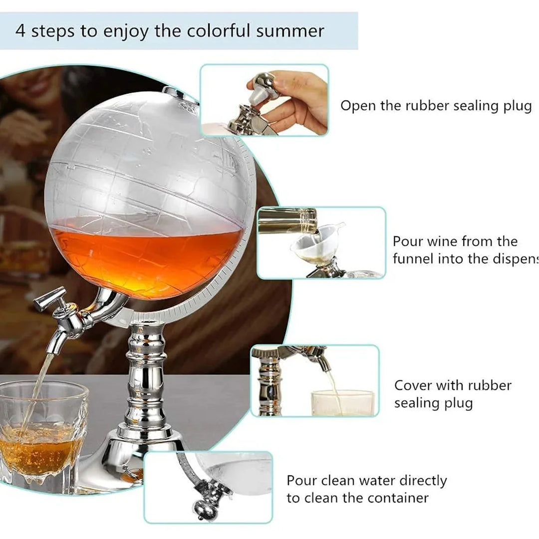 Globe Decanter Drink Dispenser Home Bar Liquor Dispenser Decanter | Bowlift