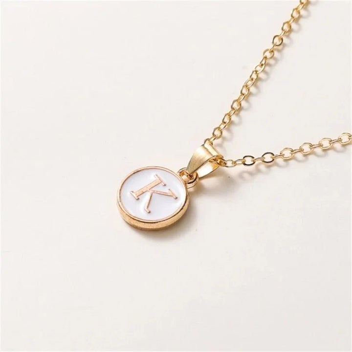 BowLift | Gold Accented Circle Letter Initial Necklace