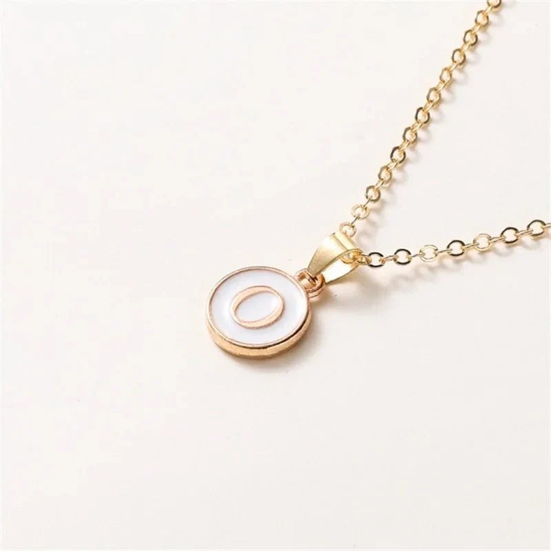 BowLift | Gold Accented Circle Letter Initial Necklace