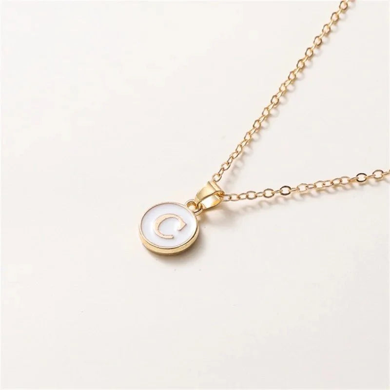 BowLift | Gold Accented Circle Letter Initial Necklace