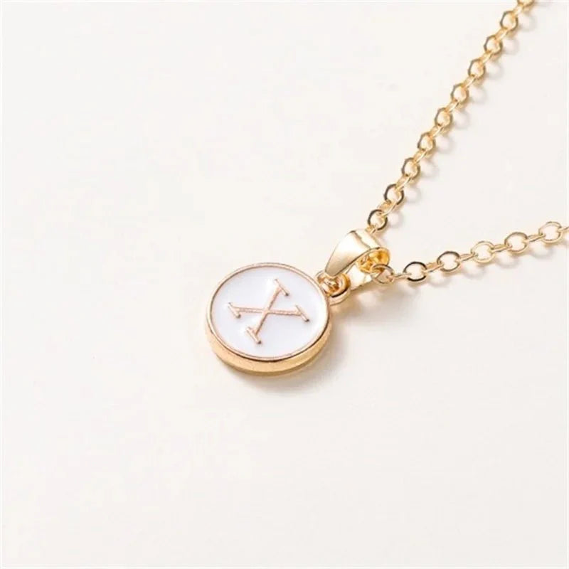 BowLift | Gold Accented Circle Letter Initial Necklace
