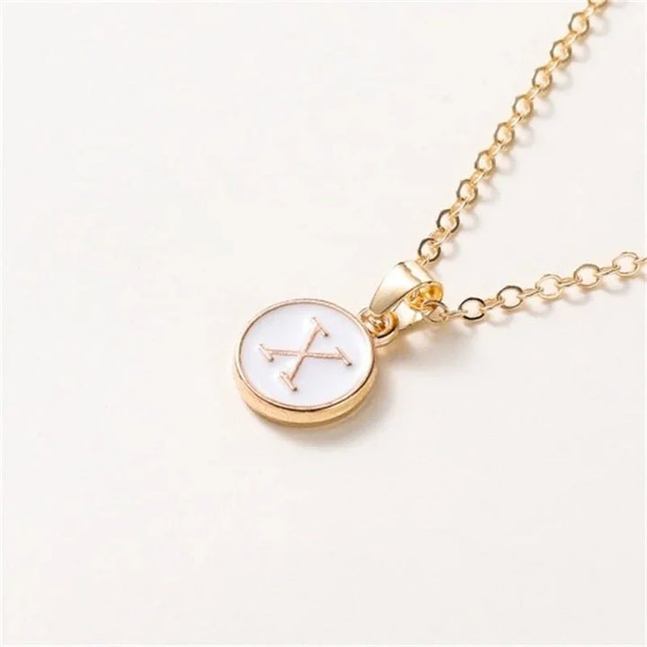 BowLift | Gold Accented Circle Letter Initial Necklace