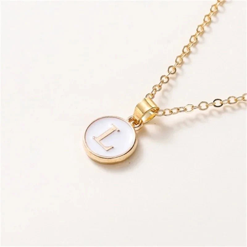 BowLift | Gold Accented Circle Letter Initial Necklace