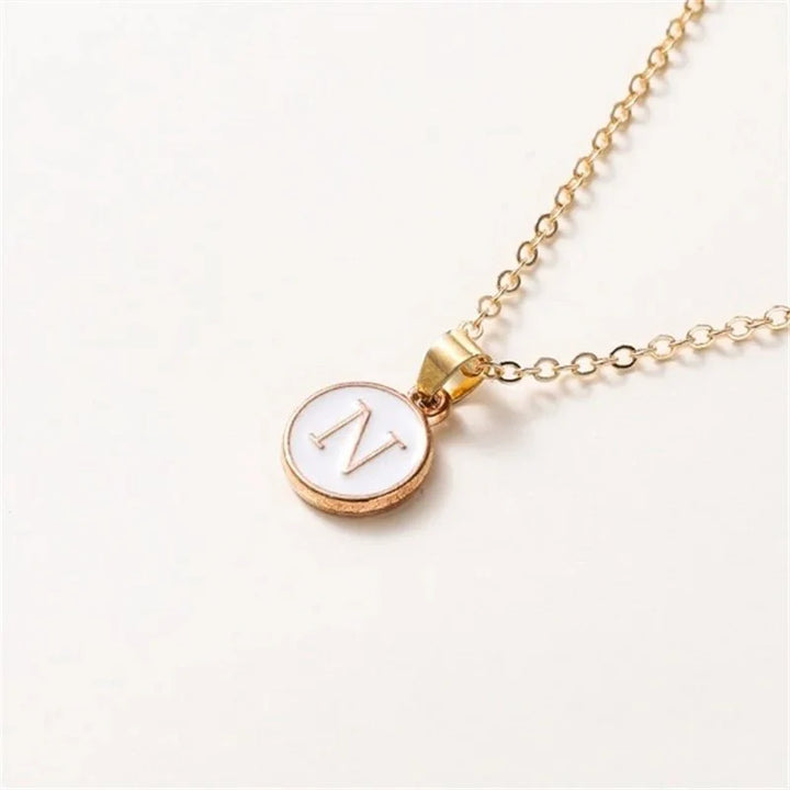 BowLift | Gold Accented Circle Letter Initial Necklace