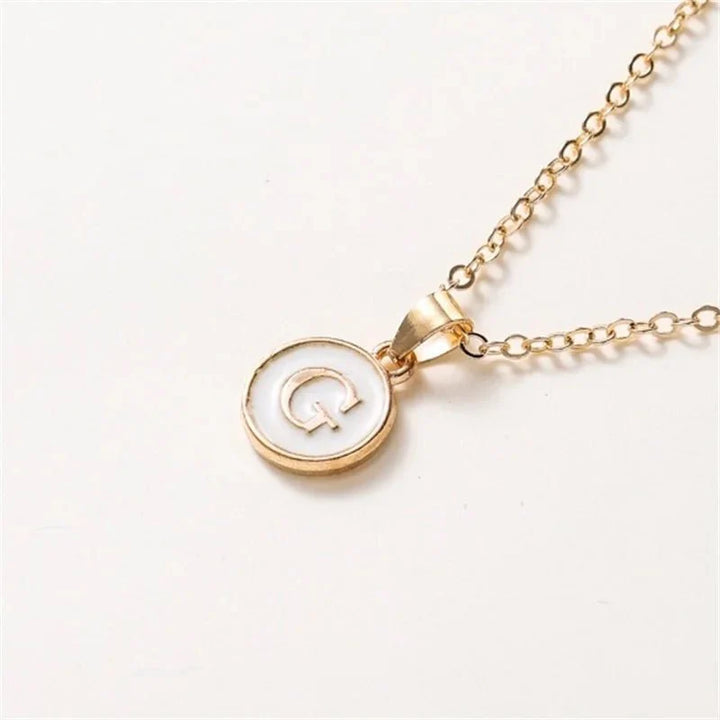 BowLift | Gold Accented Circle Letter Initial Necklace