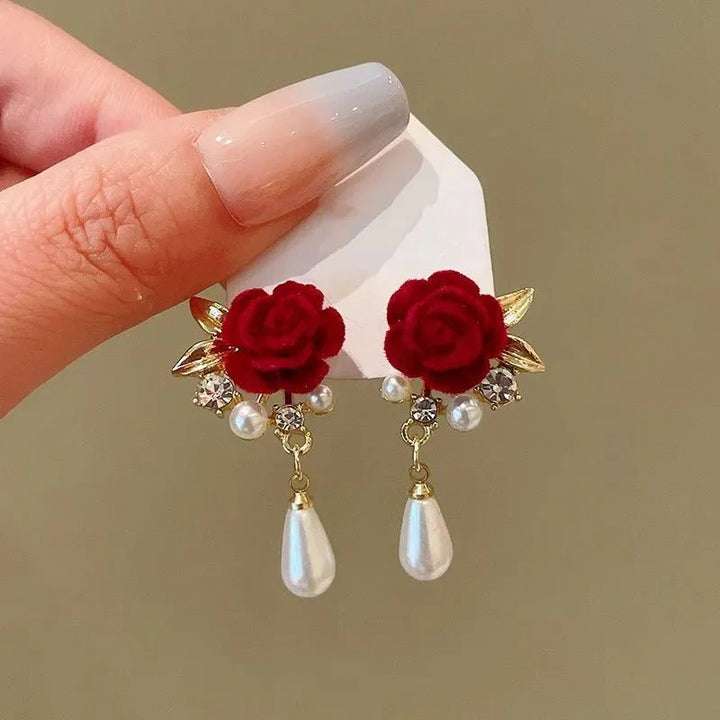 BowLift | Gold Accented Rose Diamond Pearl Earrings