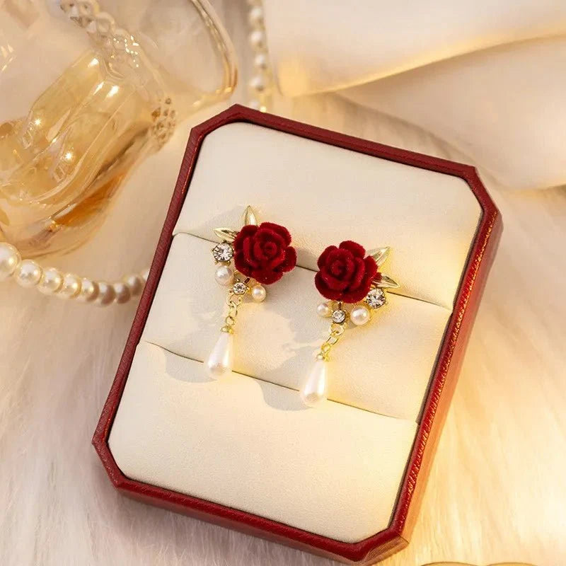 BowLift | Gold Accented Rose Diamond Pearl Earrings
