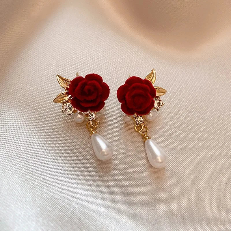 BowLift | Gold Accented Rose Diamond Pearl Earrings