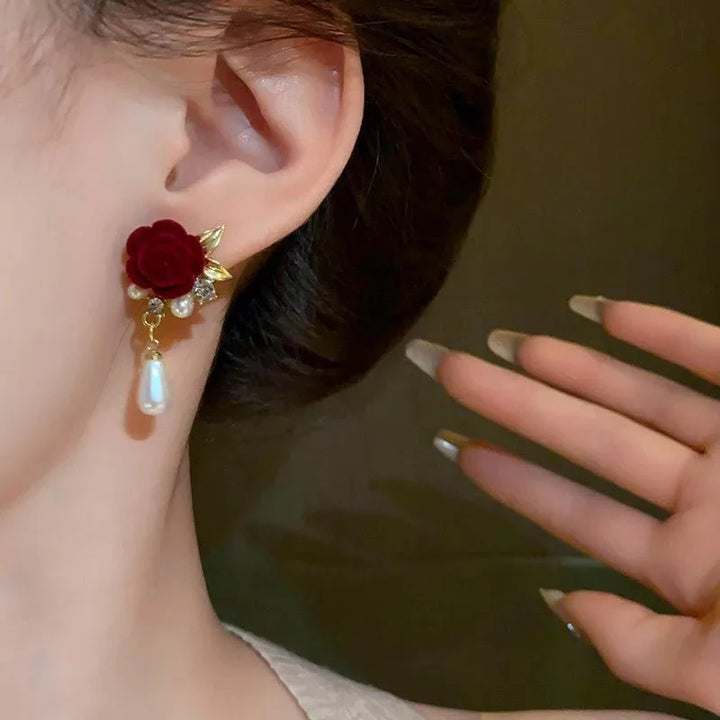 BowLift | Gold Accented Rose Diamond Pearl Earrings