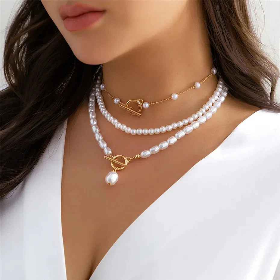 BowLift | Classy Beaded Pearl Necklace Stacks