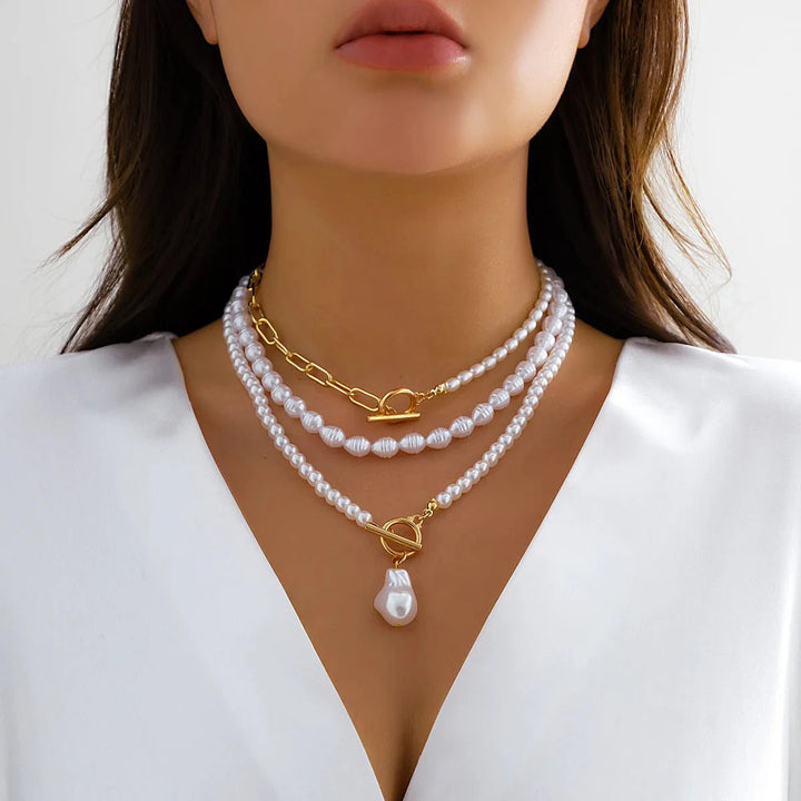 BowLift | Classy Beaded Pearl Necklace Stacks