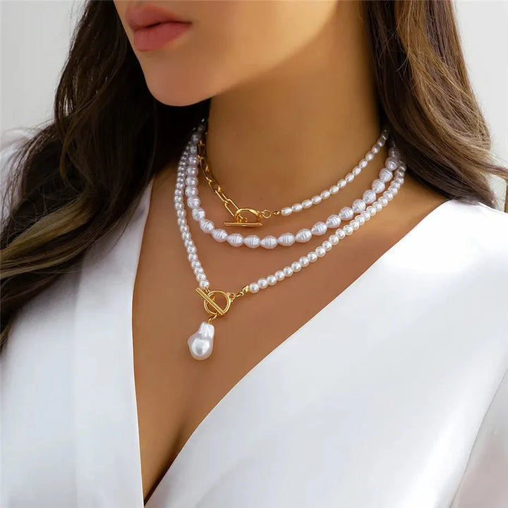 BowLift | Classy Beaded Pearl Necklace Stacks