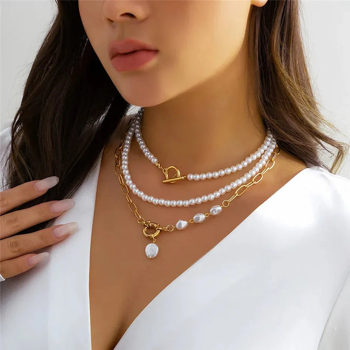 BowLift | Classy Beaded Pearl Necklace Stacks