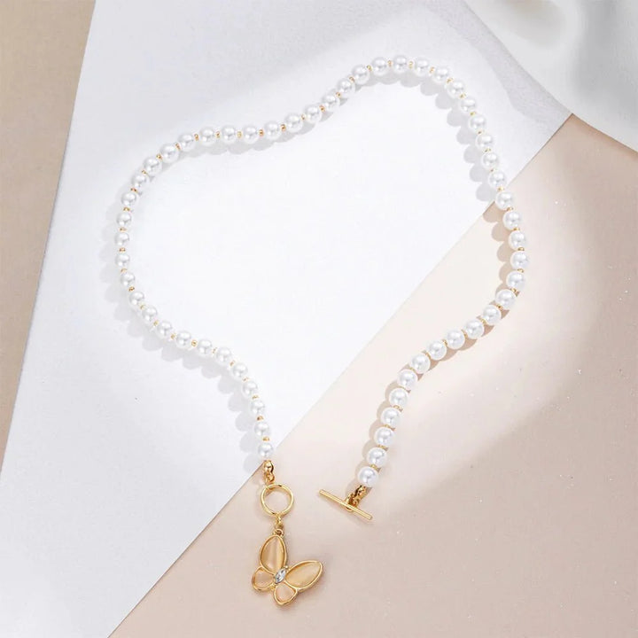 BowLift | Gold Crystal Butterfly Clasp Choker Necklace