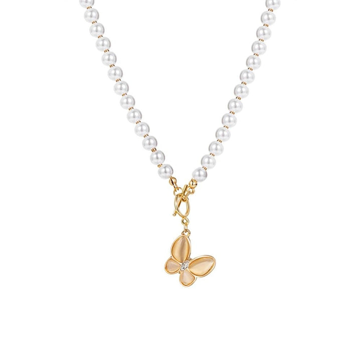BowLift | Gold Crystal Butterfly Clasp Choker Necklace
