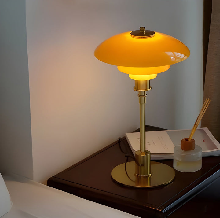 BowLift | NordiGlow LED Table Lamp – Elegant glass design in Nordic style, dimmable lighting for office, living room or bedroom