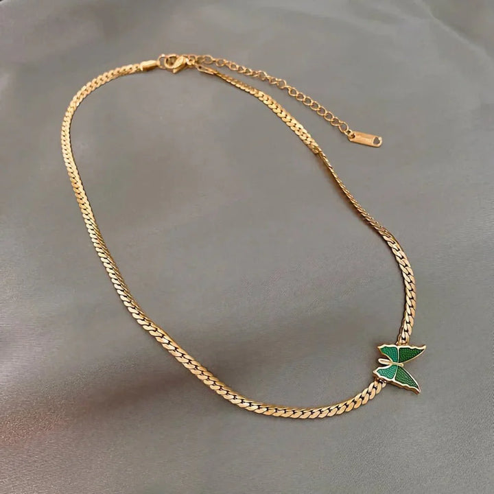 BowLift | Golden Herringbone Butterfly Choker Necklace