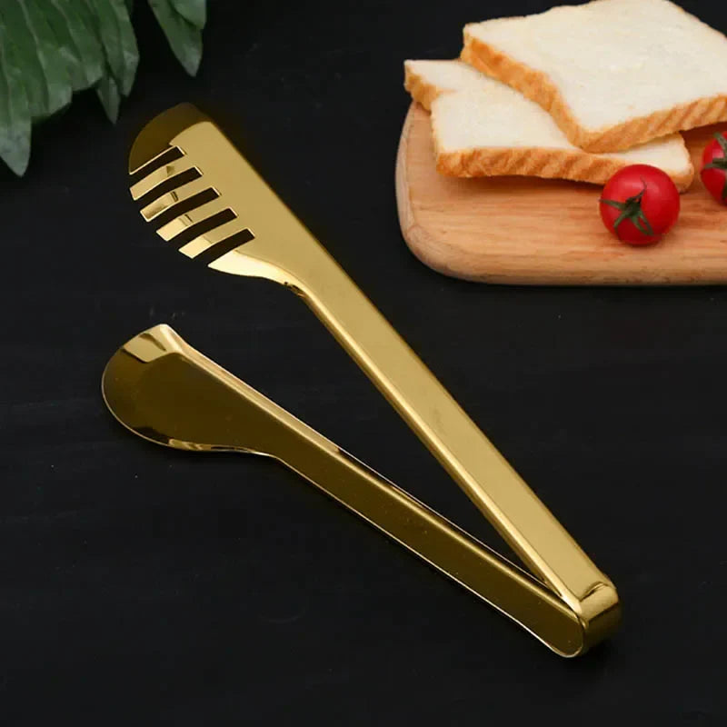 Golden Stainless Steel Food Tongs Kitchen Tools Serving Tong | Bowlift