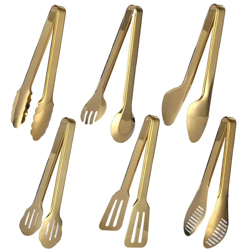 Golden Stainless Steel Food Tongs Kitchen Tools Serving Tong | Bowlift