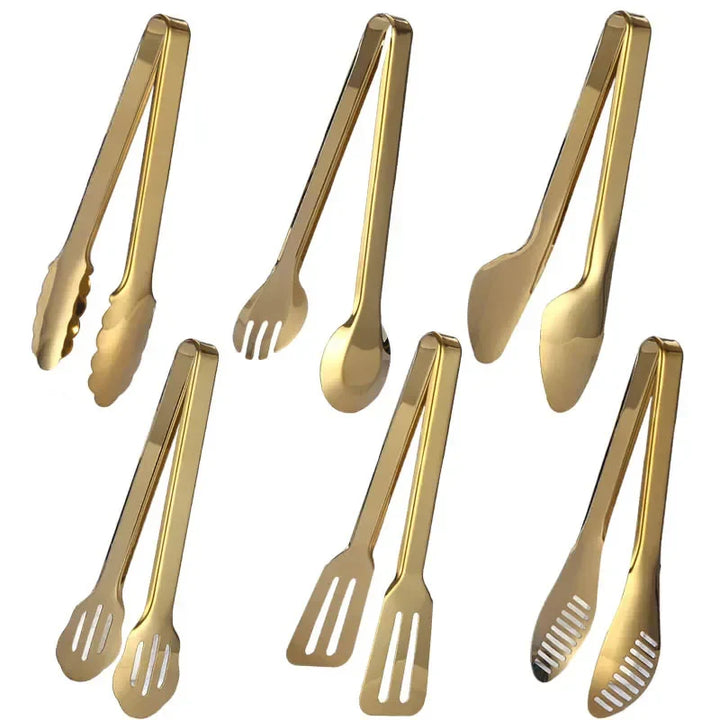 Golden Stainless Steel Food Tongs Kitchen Tools Serving Tong | Bowlift