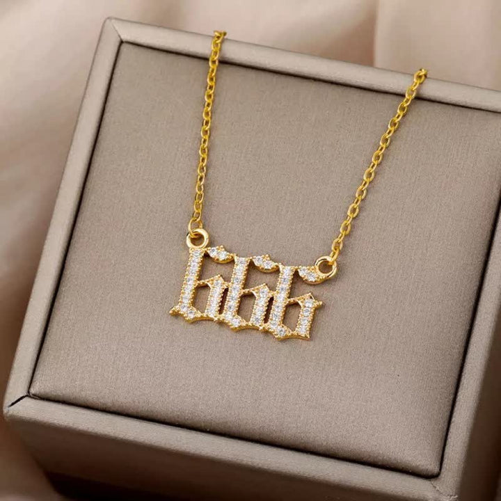 BowLift | Zirconia English Numbers Necklace – Seraphina