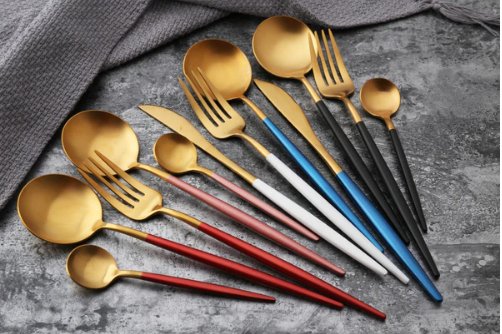 BowLift | Golden & Silver 24-Piece Cutlery Set for Luxury Dining