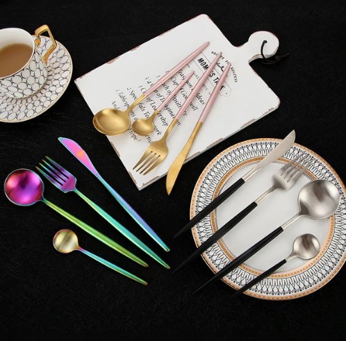 BowLift | Golden & Silver 24-Piece Cutlery Set for Luxury Dining