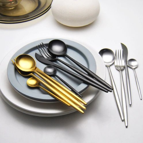 BowLift | Golden & Silver 24-Piece Cutlery Set for Luxury Dining