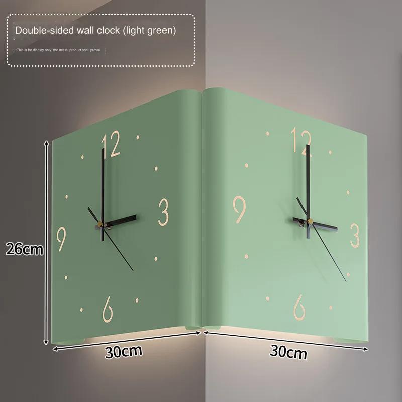 BowLift | Double-Sided Illuminated Corner Silent Wall Clock