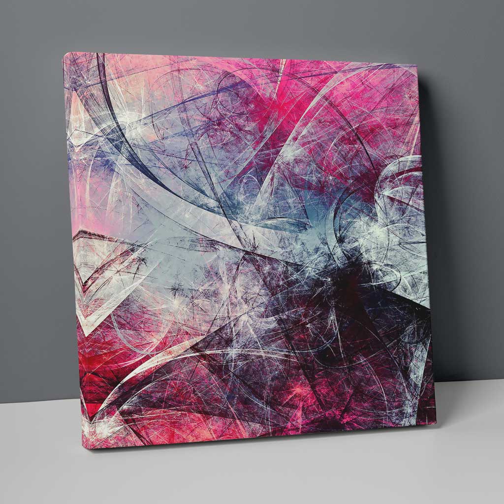 Abstract Fractal Gray Lilac Pink No. 2 Print on Canvas | Bowlift