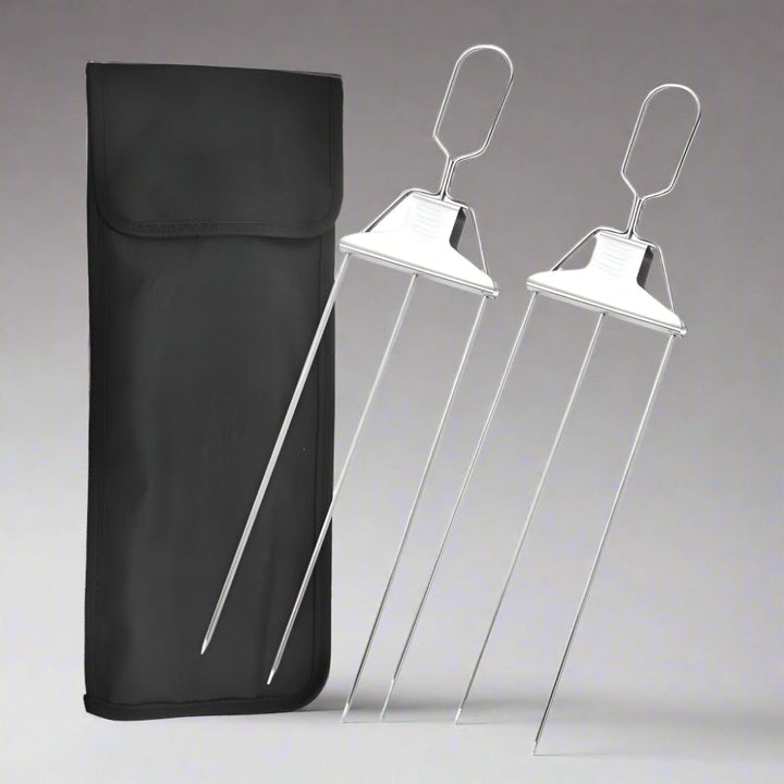 BowLift | Stainless Steel BBQ Skewers Triple Grill Tool