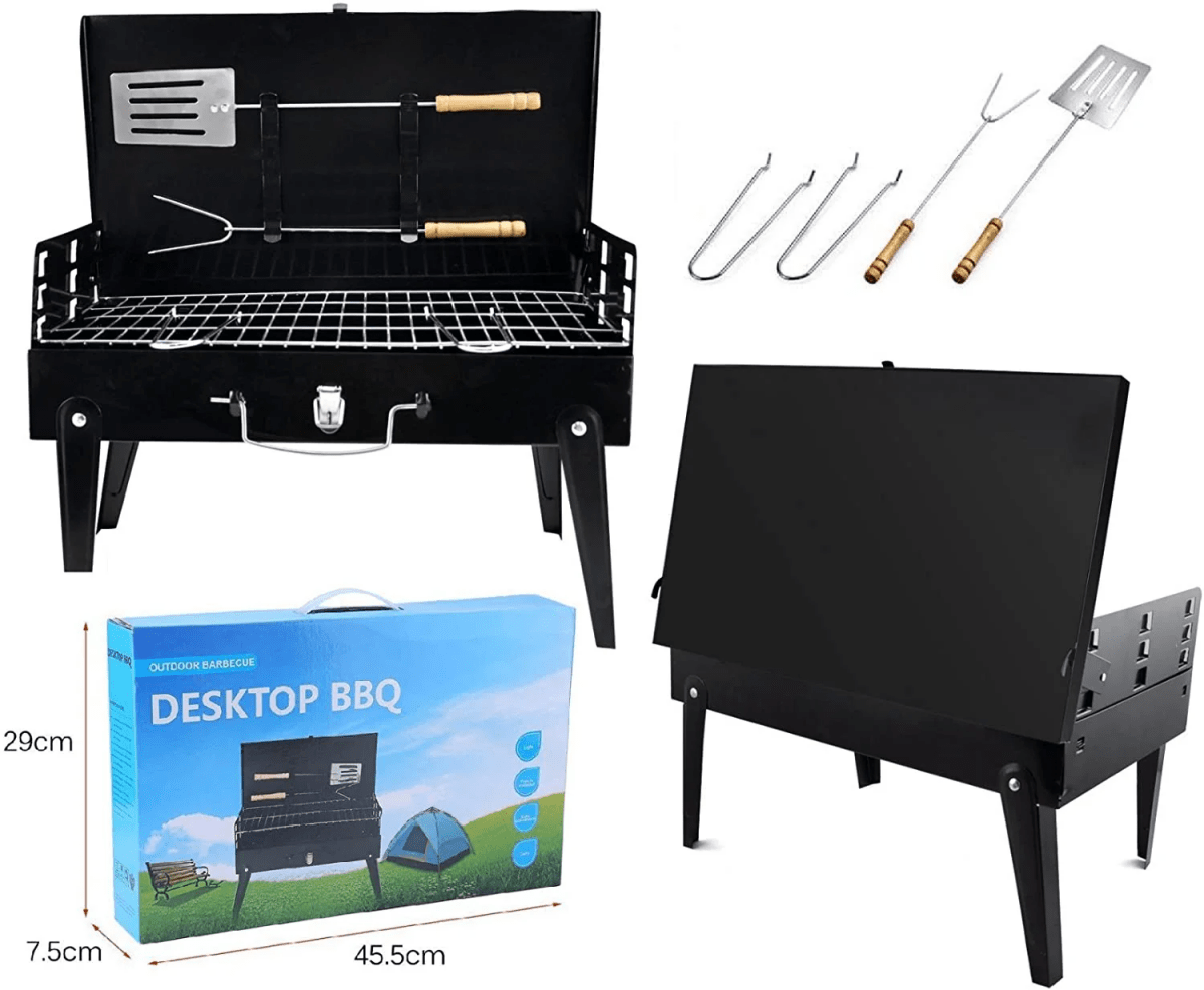 BowLift | Grillmate Fold – Foldable Steel Suitcase Grill for Garden, Camping & Outdoor BBQ