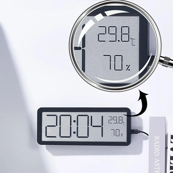 BowLift | Modern LED Wall Clock with Large Display and Thermometer